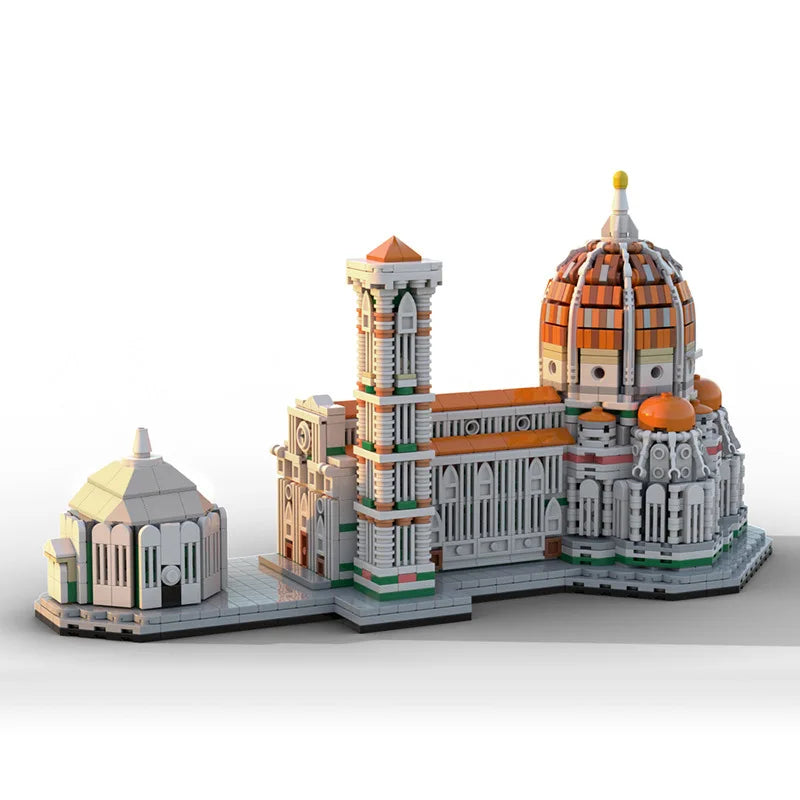 MOC Iconic Church Cathedral of Santa Maria del Fiore Building Blocks Set Famous Architecture Street Assemble Toys Children Gifts
