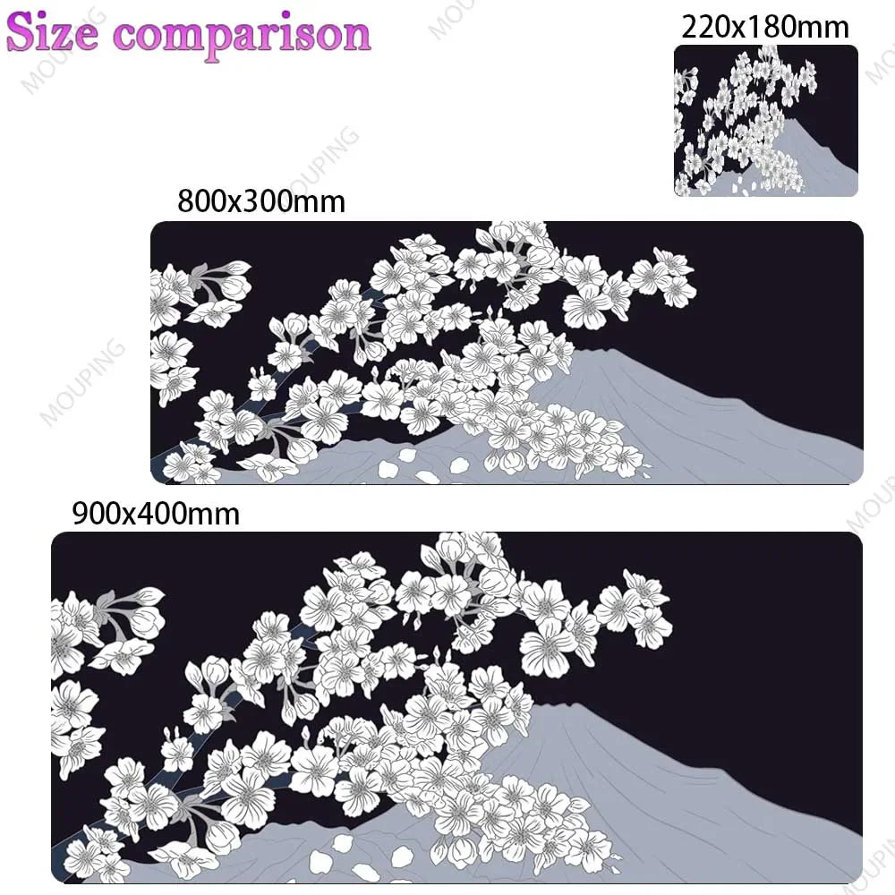 Japan Cherry Blossom Mouse Pad Gray Laptops Gaming Deskmat Sakura Mousepad Anime Office Carpet Gamer Keyboard Computer Desks