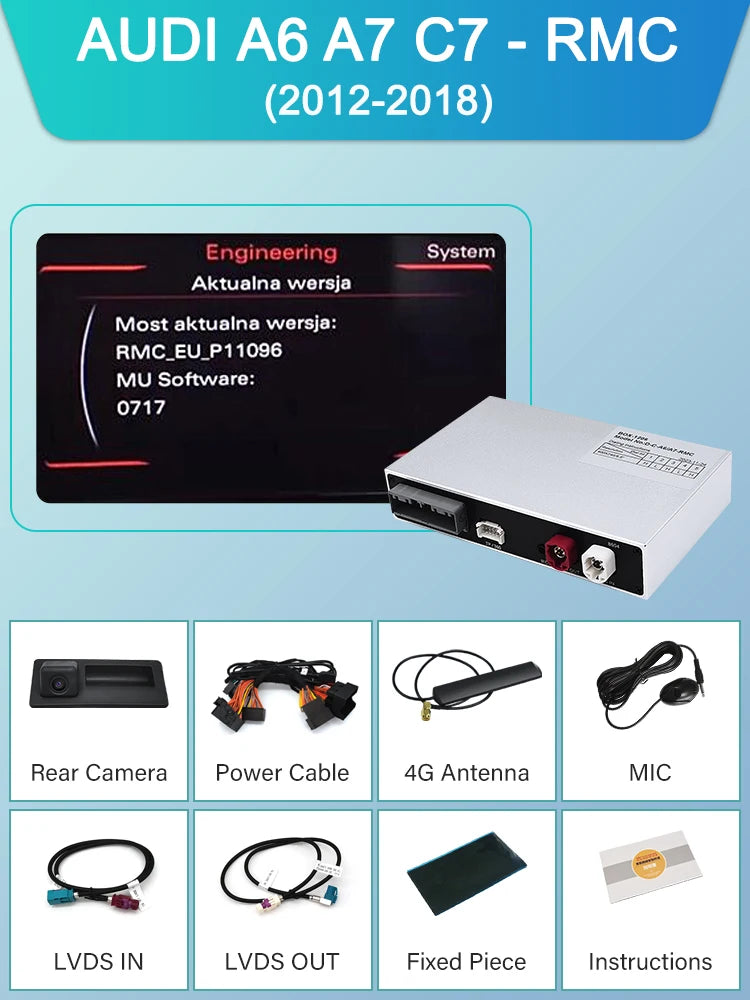 Wireless CarPlay For Audi A6 A7 C7 MMI 3G HN+R 2009-2015 RMC 2012-2018 MIB 2016-2018 Car Play Android Auto Reverse Camera