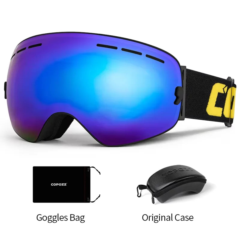 COPOZZ Brand Ski Goggles Men Women Snowboard Goggles Glasses For Skiing UV400 Protection Skiing Snow Glasses Anti-Fog Ski Mask