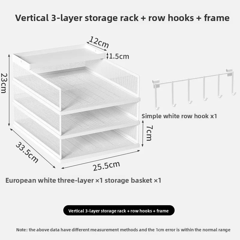 4 Tier Metal Paper Tray Desk Organizer, Stackable File Trays for Office Home, Multi-Functional Document Tray with Grid Design.