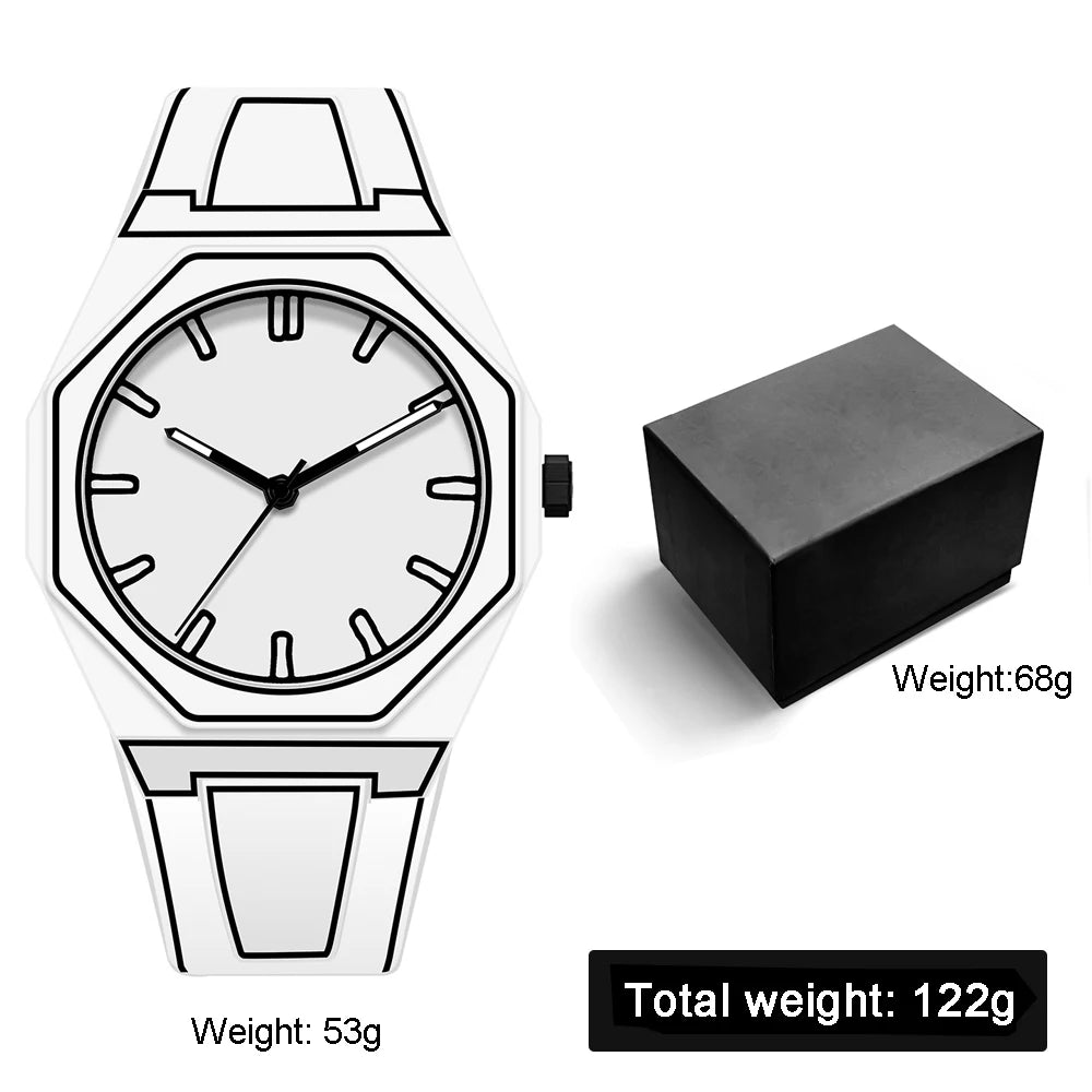 SHUAIKE 1142-14 Creative Fashion Sports and Leisure Style Lightweight Waterproof Sketching Quartz Watch for Men and Women