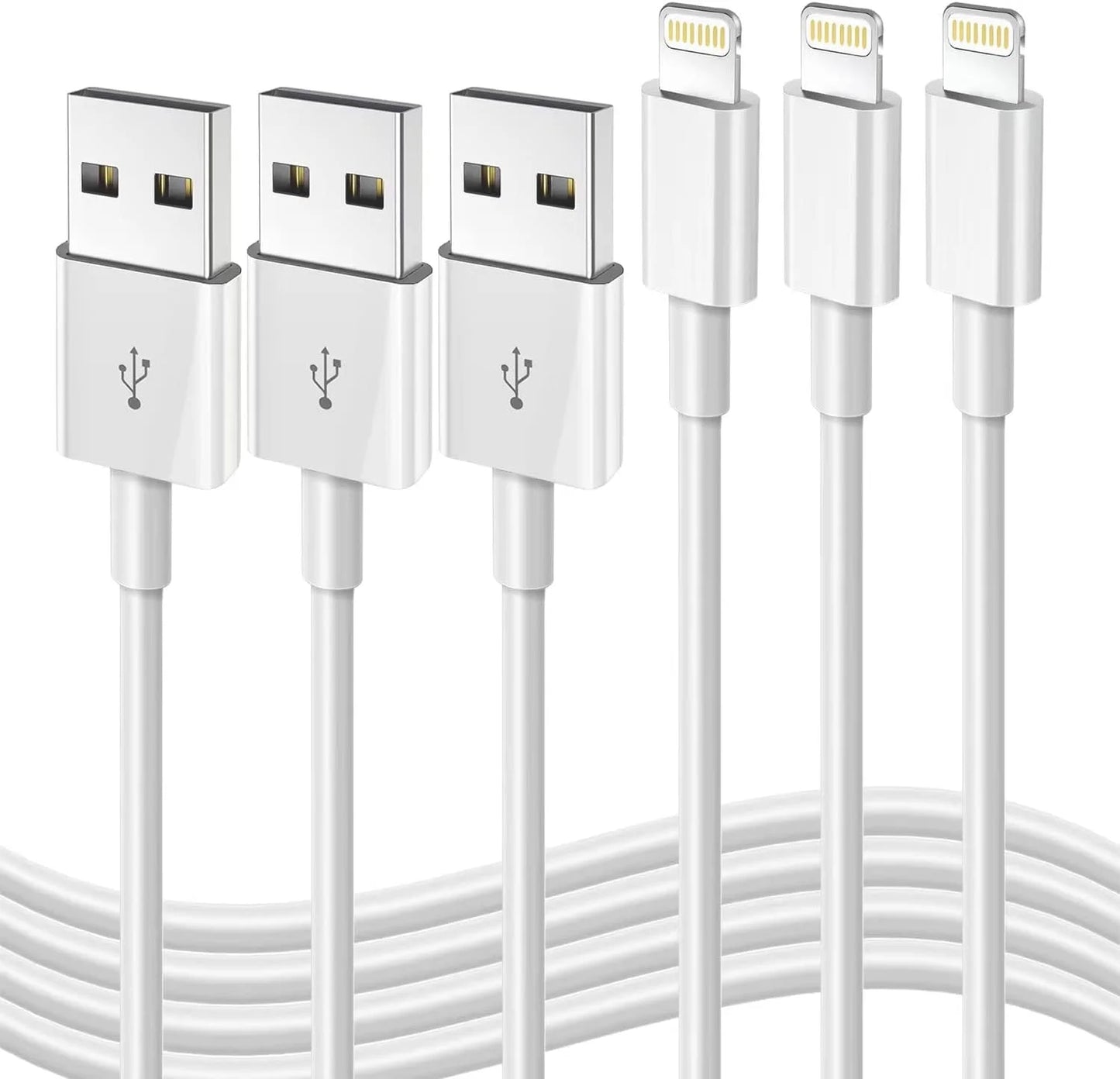 LAIHONEN 3PCS 5PCS MFi Certified USB-A to Lightning Cable, Fast Charging Cord Compatible with iPhone 14-6 Plus SE iPad