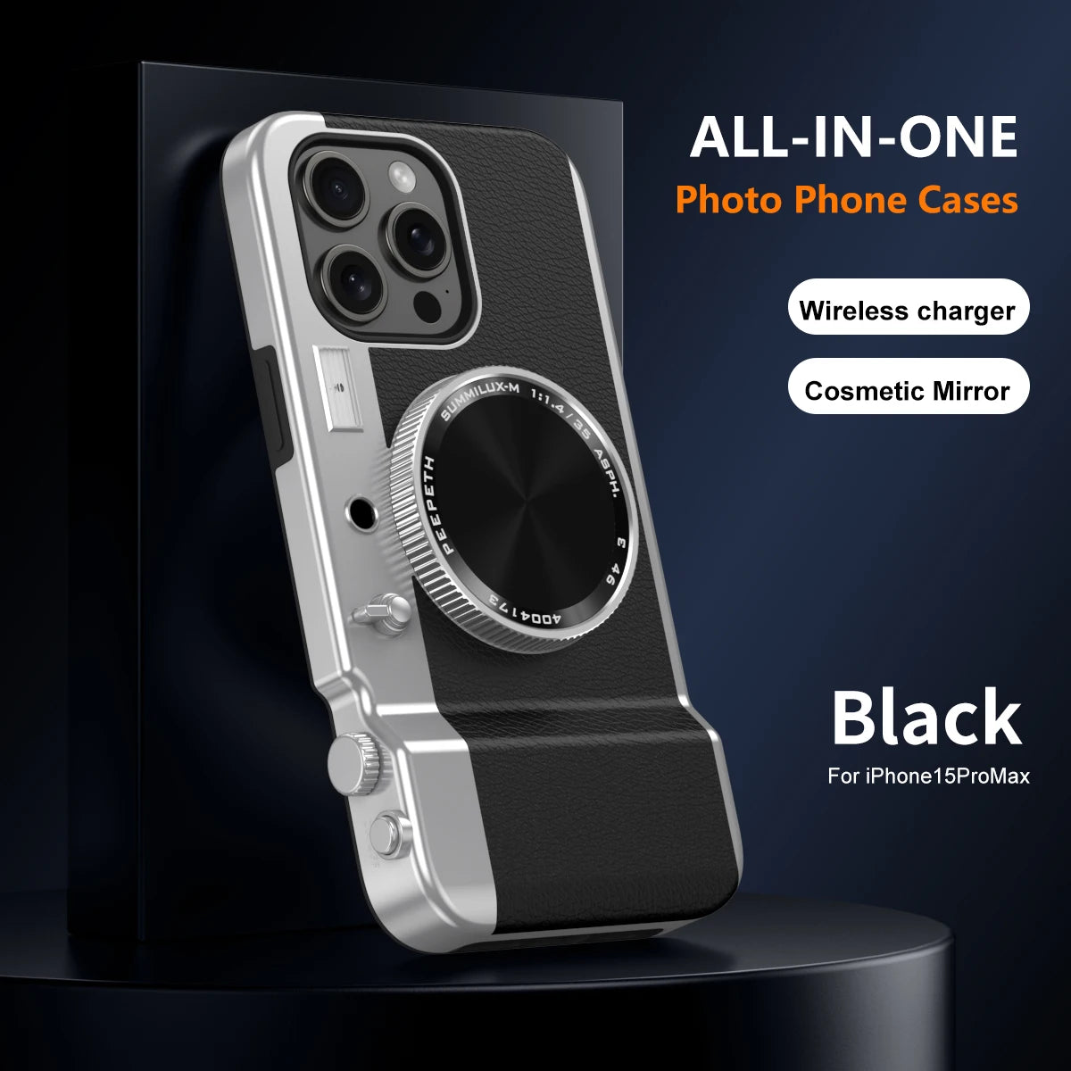 Retro Magnetic Multifunctional Camera Phone For 16 15 14 13 12 11 Pro Cosmetic Mirror Shockproof Cover