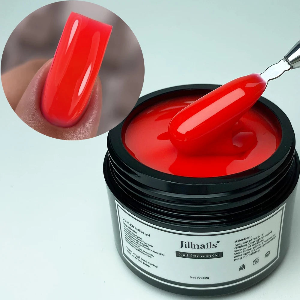 Jillnails Neon Gel Builder 50G Neon Green Pink Orange Red Yellow Builder UV Hard Gel for Nails Extension