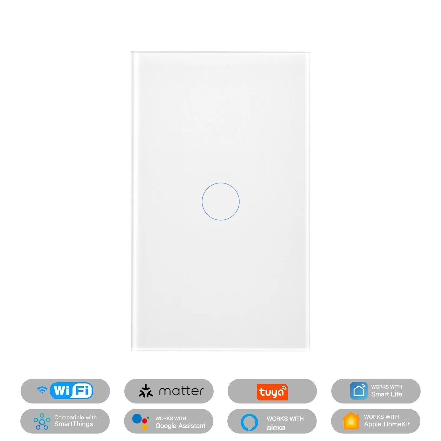 Matter Smart Switch Matter Light Switch Wifi Wall Switch Neutral Wire/No Neutral Wire 1/2/3/4 Gang US Touch Wall Light