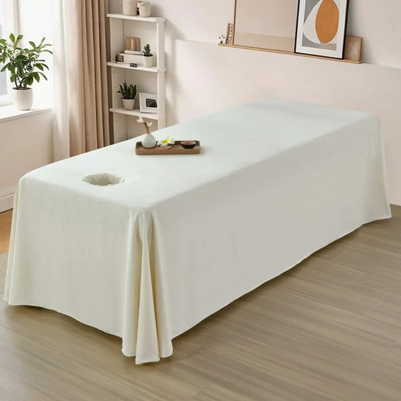 190x300cm Solid Color SPA Bed Full Cover for Beauty Salon Massage Table Sheet Skin-Friendly Massage Bed Cover Sabnanas with Hole