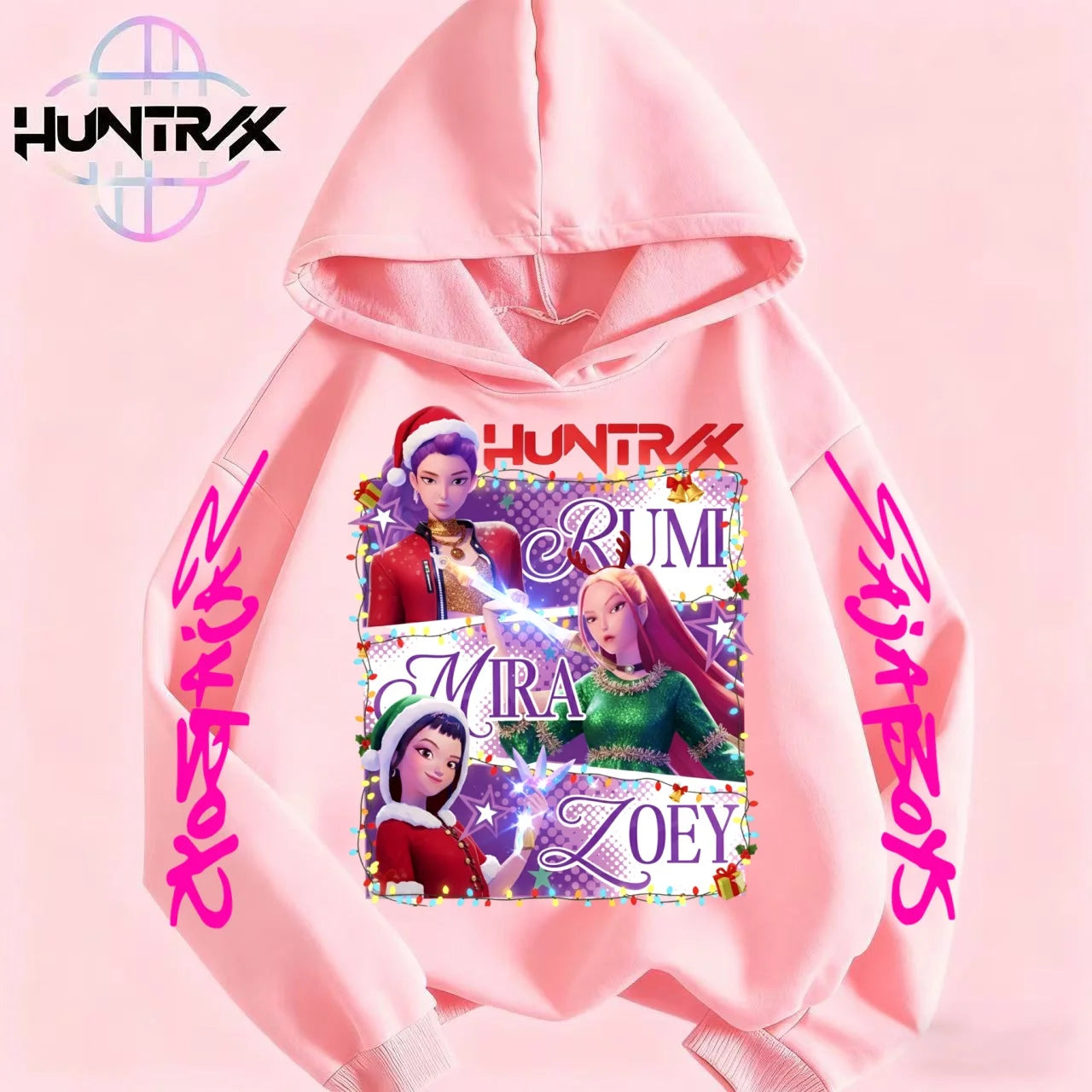 Christmas hooded sweatshirt baby pullover hooded sweatshirt KPop demon hunter Huntrix hooded sweatshirt children's boys fashion