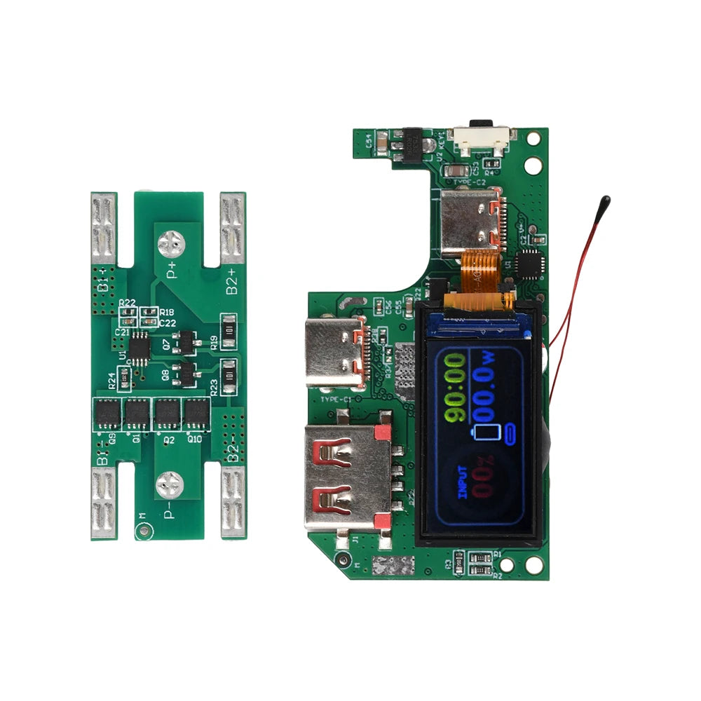 45W 2S 65W 3S Fast Charging Module with TFT Display PD QC Compatible DIY Power Bank Circuit Board for Portable Chargers