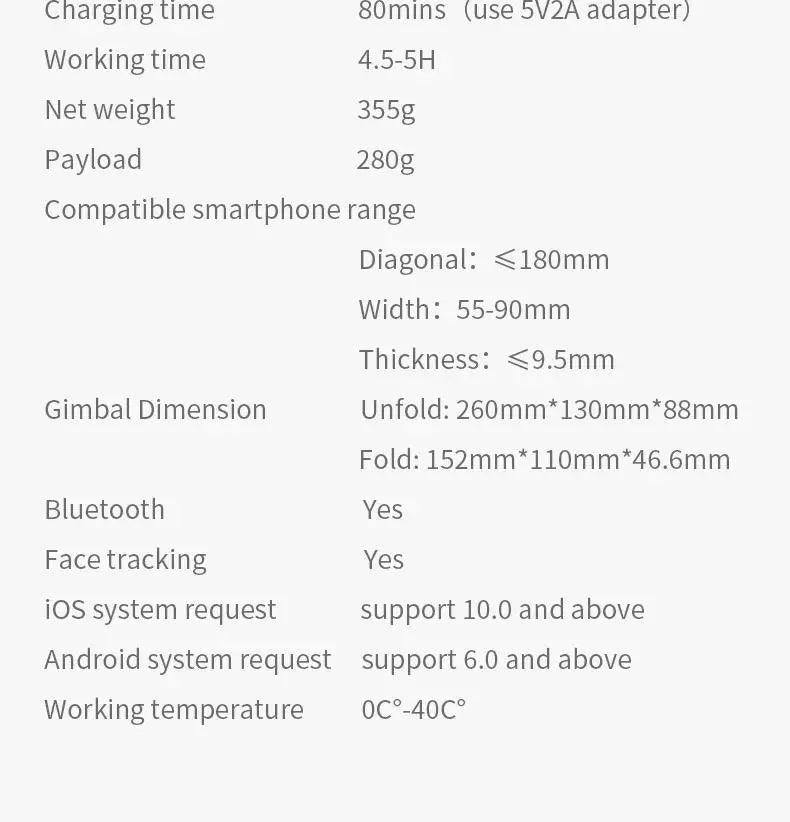 Mobile phone gimball handheld gimbal stabilizer 3Axis gimbal handy for iPhone Android Foldable telephone gimble for Video