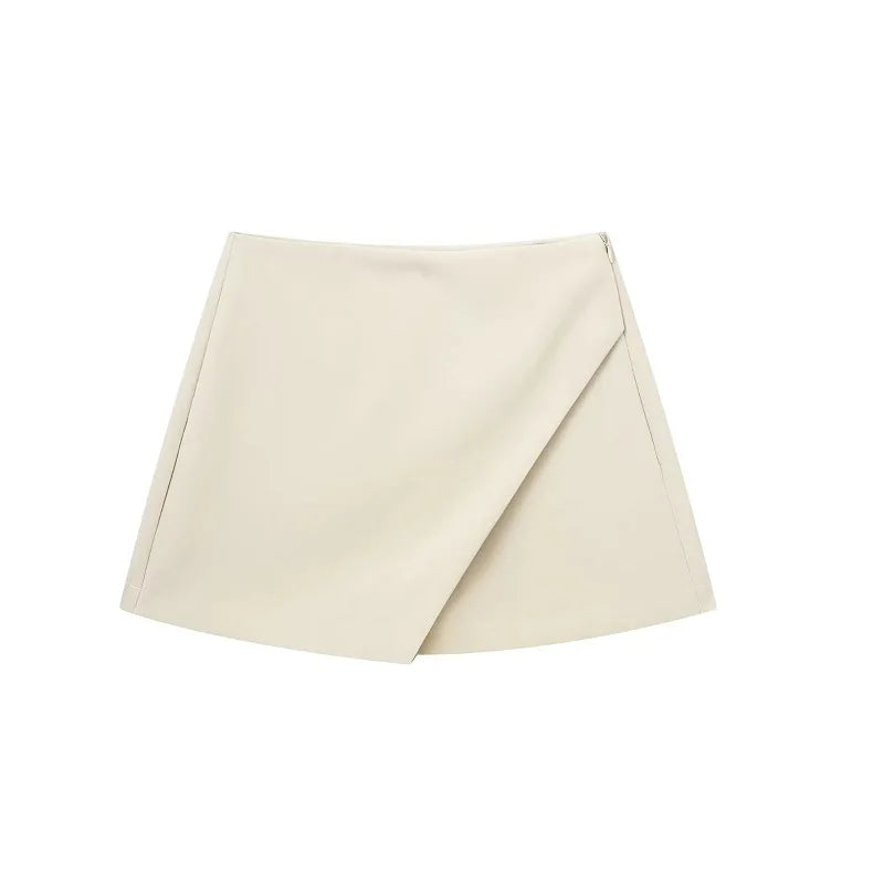 MUJER Black Skirt Shorts Women High Waist Mini Skirt Shorts Woman Fashion Asymmetric Skort For Women 2025 Summer Short Skirts