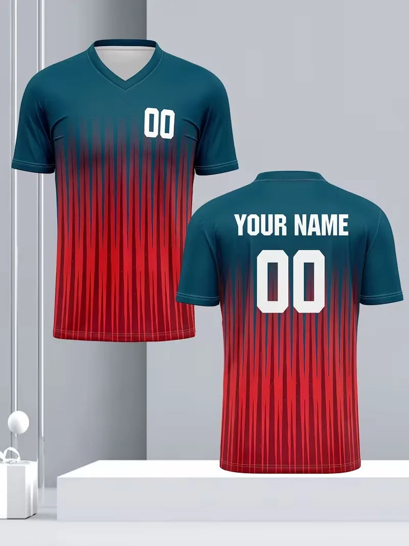 Custom Name & Number Soccer Jersey Men's Personalized Football Shirt Short Sleeve Breathable Team Sports Uniform T Shirt