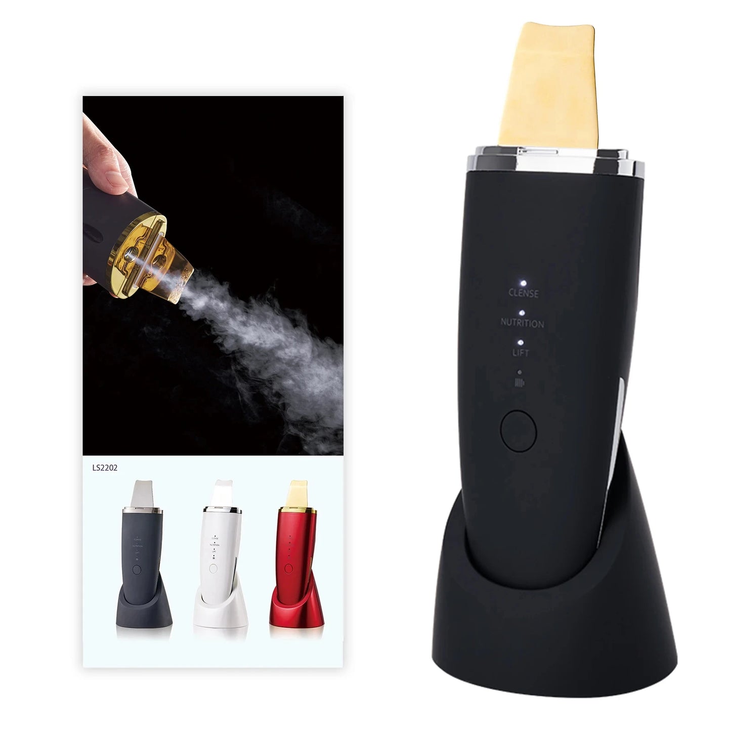 Ultrasonic Scrubber Blackhead Remover Deep Cleansing Scraper Face Exfoliator Acne Cleansing Scraper Face Lift Skincare Tools Ve