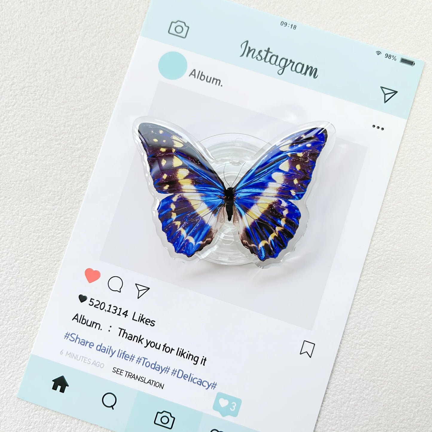 Cute Butterfly Phone Grip Griptok Holder Ring For iPhone 16 15 Universal Lovely Bowknot Phone Stand Bracket Poppings Socket