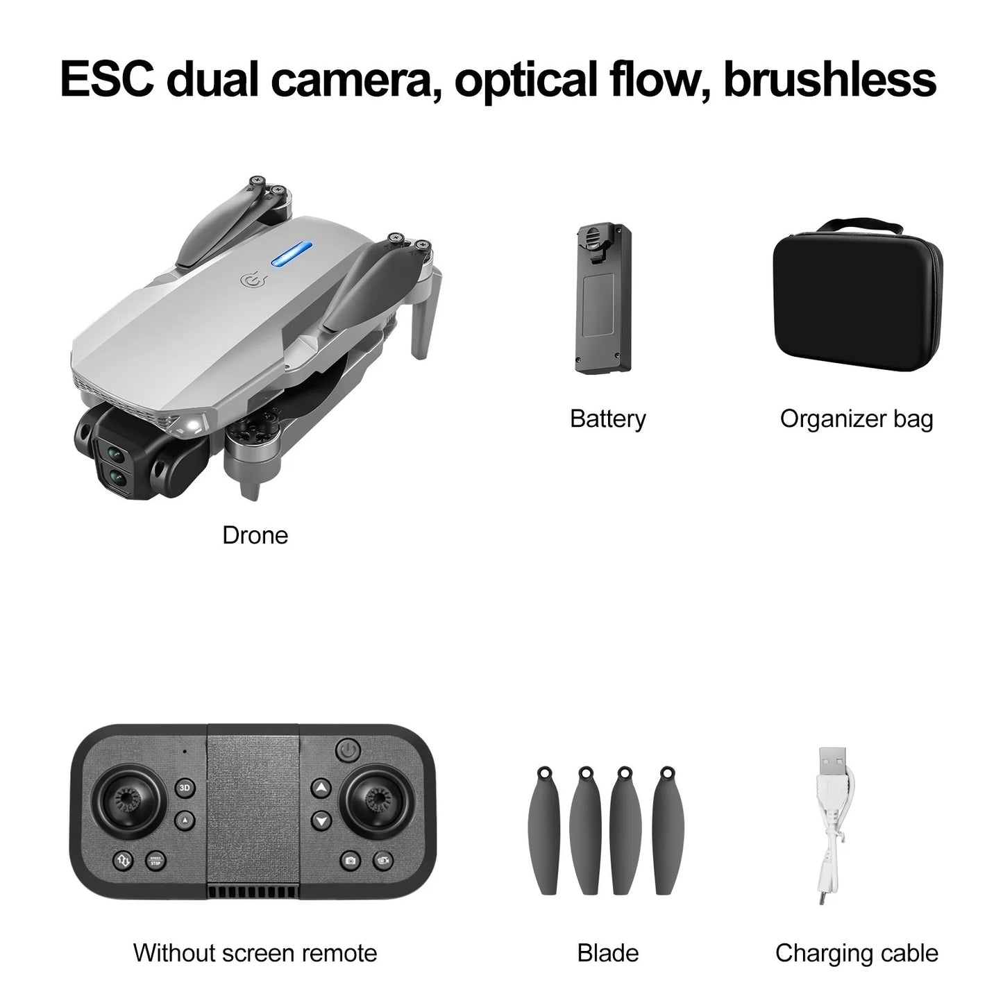 2025New E88 MAX White Drone 8K HD 4.3" Remote Control Headless Mode Helicopter 360 Flip Quadcopter Toys Mini Drone Kid Toy Gifts