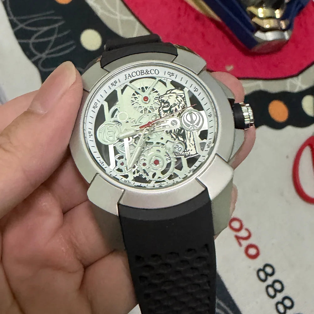 TOP Quality Hot AAA Jacob & Co Original Brand Watches For Mens Classic Lion Dial Multifunction Watch High Quality AAA Male Clock