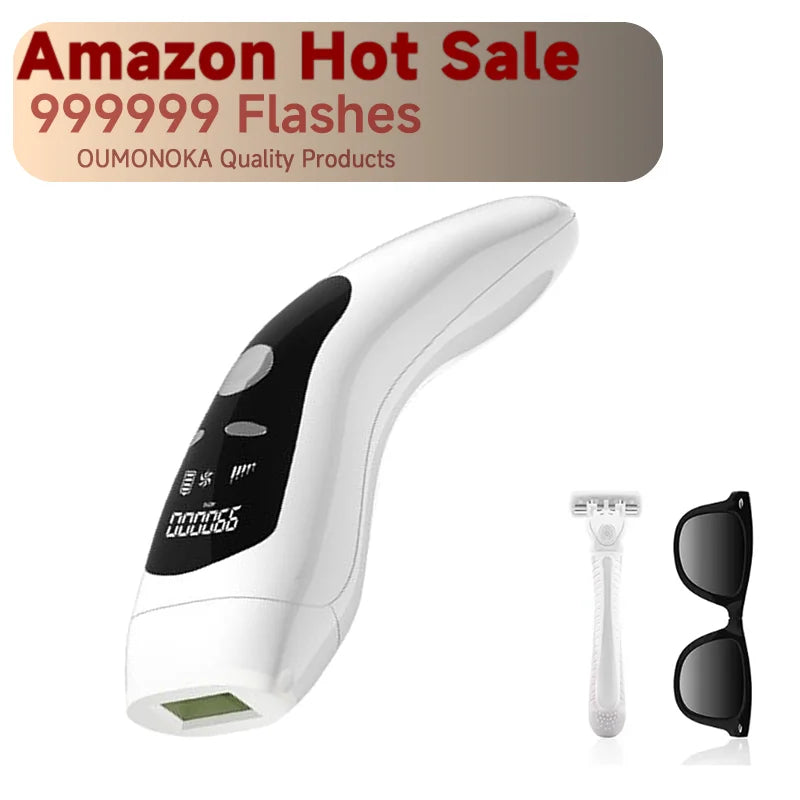 IPL Hair Removal Device 999999 Flashes Painless Laser Epilator for Women Permanent Hair Removal Home Use Body Bikini Face