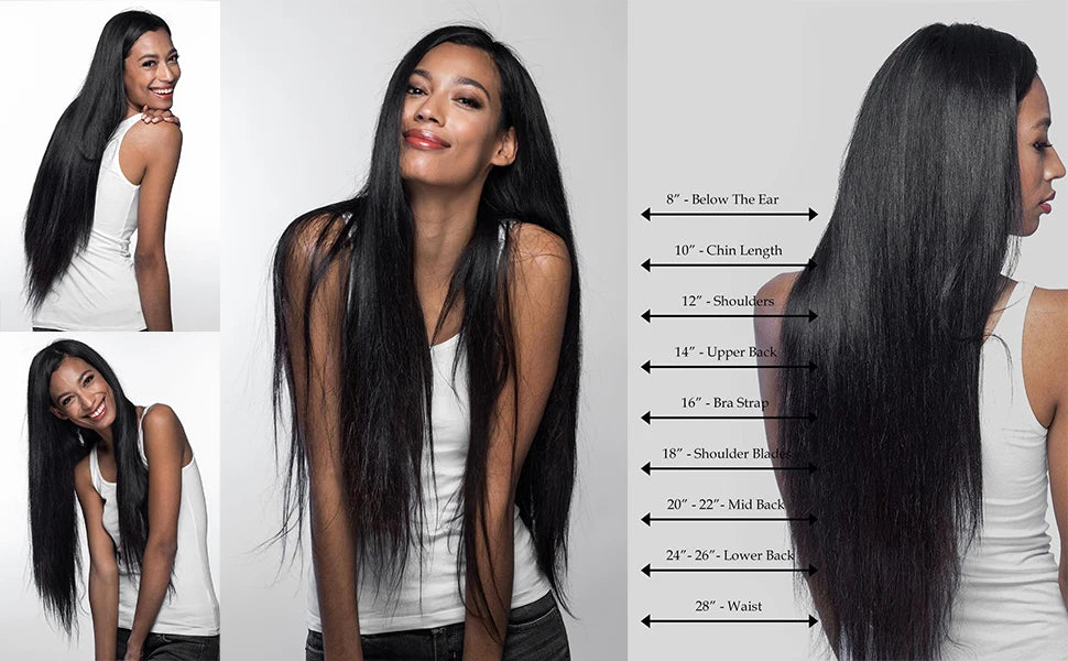 50g Straight Human Hair Bundles 10--30 Inch Brazilian Hair Weave Bundles Human Hair 100% Unprocessed Remy Double Machine Made