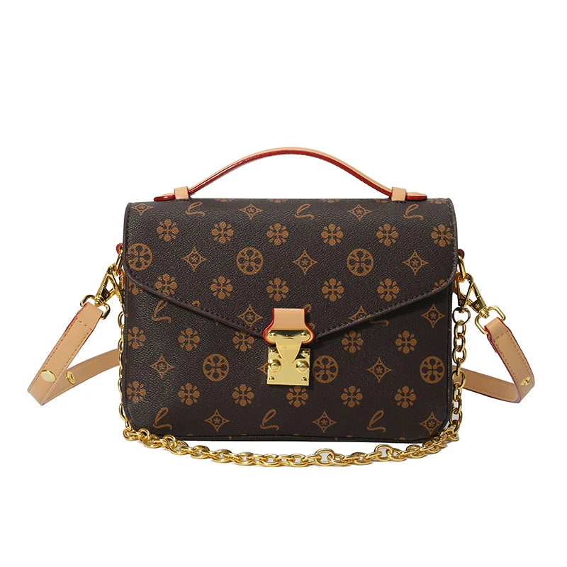 Elegant Women's Messenger Bag in Leather, Crossbody Shoulder Bag for Fashionable Ladies, Luxury Brand Handbags