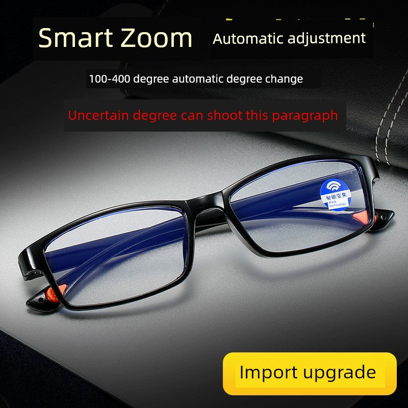 Middle-Aged and Elderly Reading Glasses Men's Dual-Use Anti-Blue Light Multi-Focus Smart Zoom Multi-Function Presbyopic Glasses Ladies