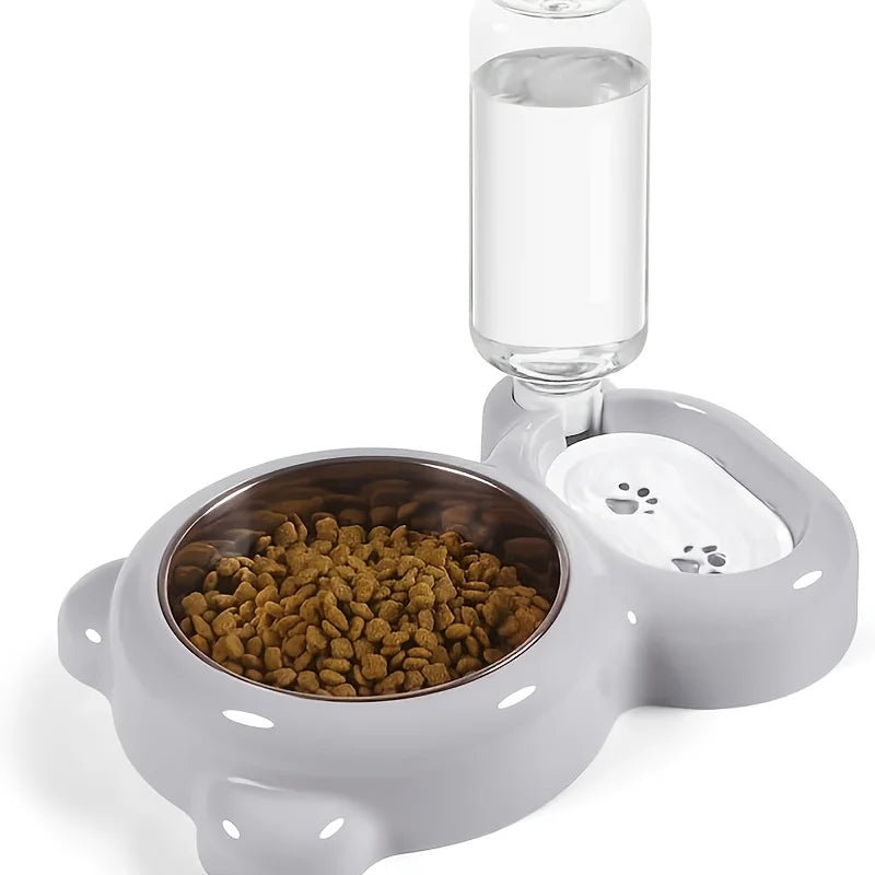 Keep Your Pet Hydrated and Well-Fed with This 2-in-1 Food and Water Bowl Set and Automatic Water Bottle!