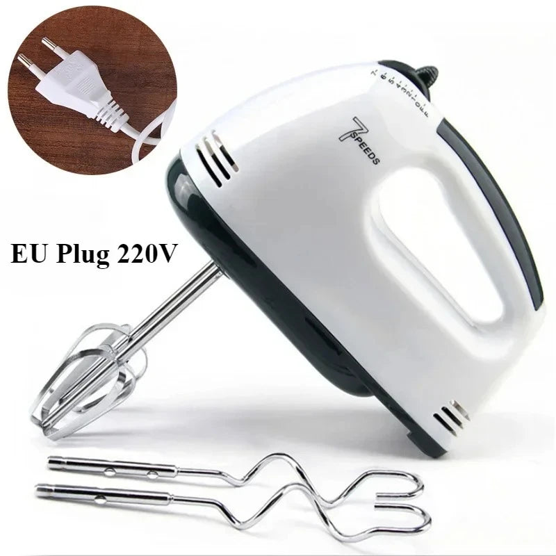 Handheld Electric Egg Beater for Baking, Household Automatic Mixer, 7-Speed Food Dough Blender and Cream Whipper