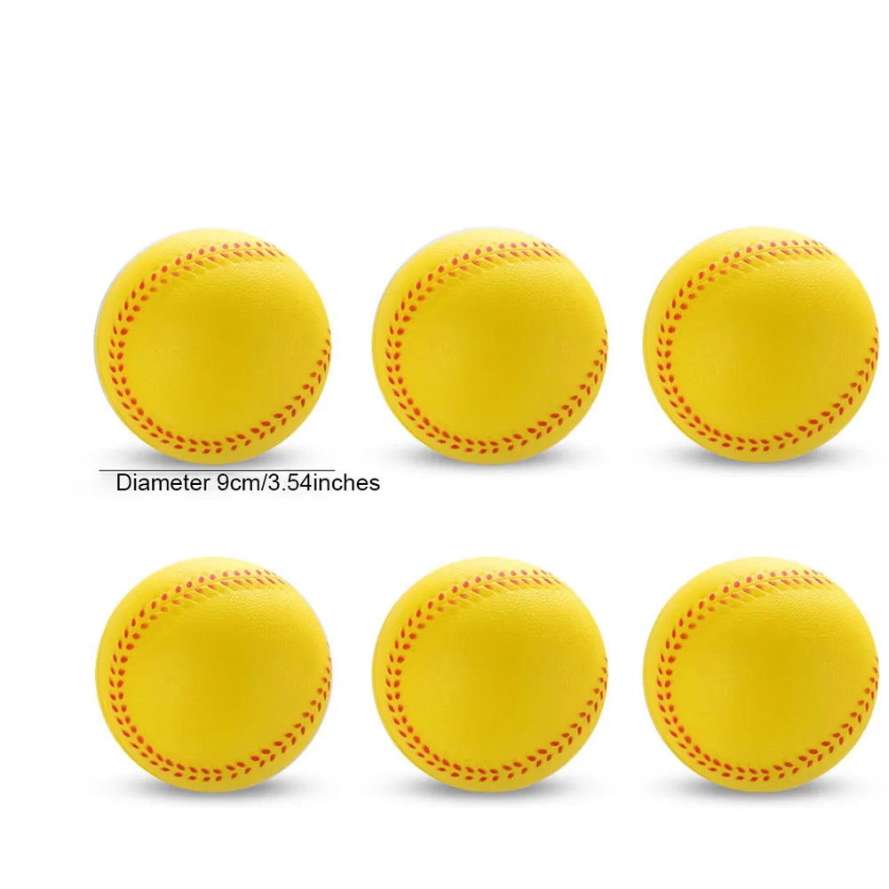 6pcs PU Soft baseball, 9cm Foam Stretch Ball, PU Foaming Sponge Ball, Bouncy Baseball Balls, Team Practice Baseball for Beginner