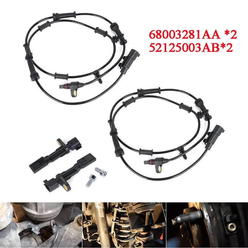 68003281AA 68003281AC 52125003AB New Front Rear Left Right ABS Wheel Speed Sensor For Jeep Wrangler 2007-2017 Wrangler JK 2018