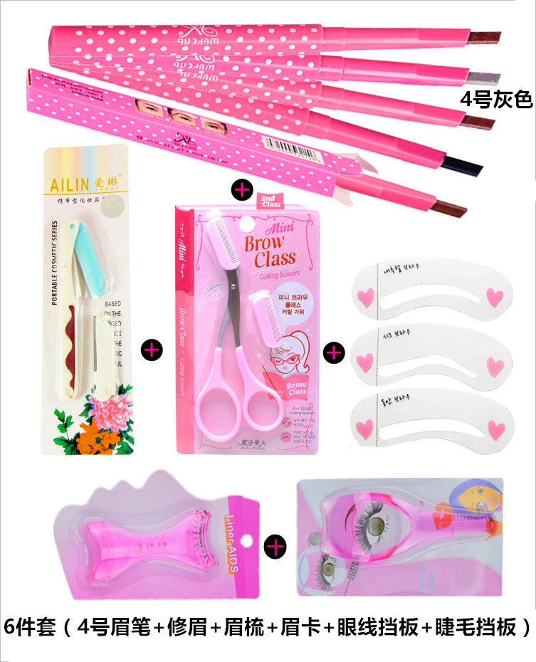 Novice Eyeliner Mascara Anti-Smudge Aid Eyebrow Pencil Eyebrow Stencil Flat Eyebrow Suit Handy Gadget Hot