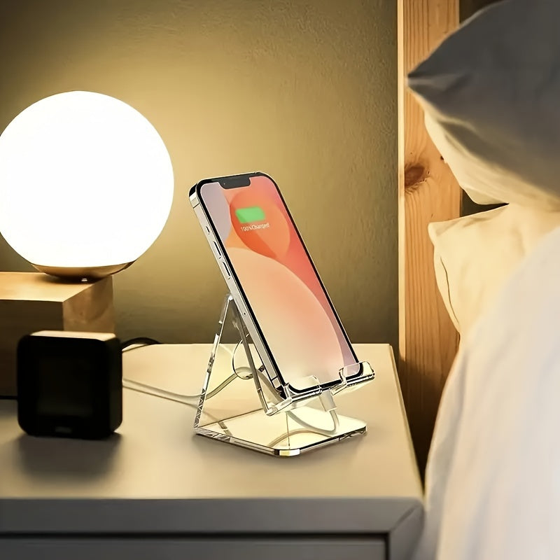 Sturdy Acrylic Smartphone Stand - Universally Fits 4-8 Devices - Perfect Desk Organizer for Office & Home Use