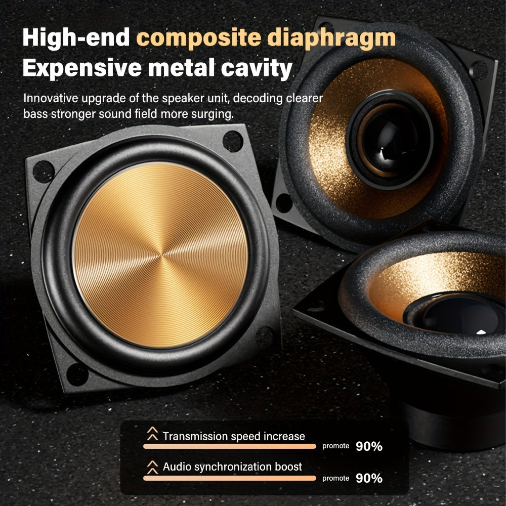 [Wireless Smart Soundbar] Wireless Smart Soundbar | 5.0 Channel Speaker System with Subwoofer - Home Theater Stereo, Compatible with TV/PC/Smartphone/Tablet - Elegant Wood Grain Finish - Portable Design with Low Frequency, Ty