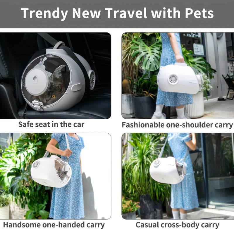 1 PCS 24L Breathable Submarine Cat Backpack Carrier - Ventilated Space Capsule for Small Medium Cats, Dogs, Puppies, Perfect for Traveling, Camping, Outdoors, Walking