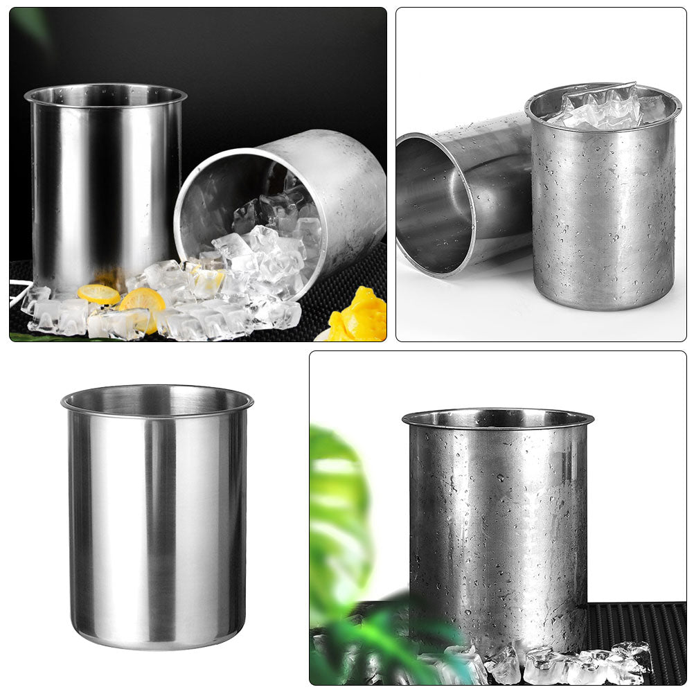 Portable Stainless Steel Ice Cube Bucket Durable Metal Cooler for Parties and Picnics Small Flower Water Holder