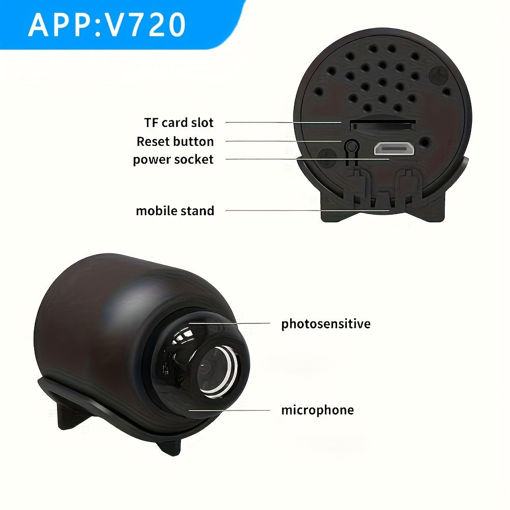 Wi-Fi Home Security IP Camera - Night Vision, Motion Detection, Wide-Angle, Smartphone Control, USB Powered