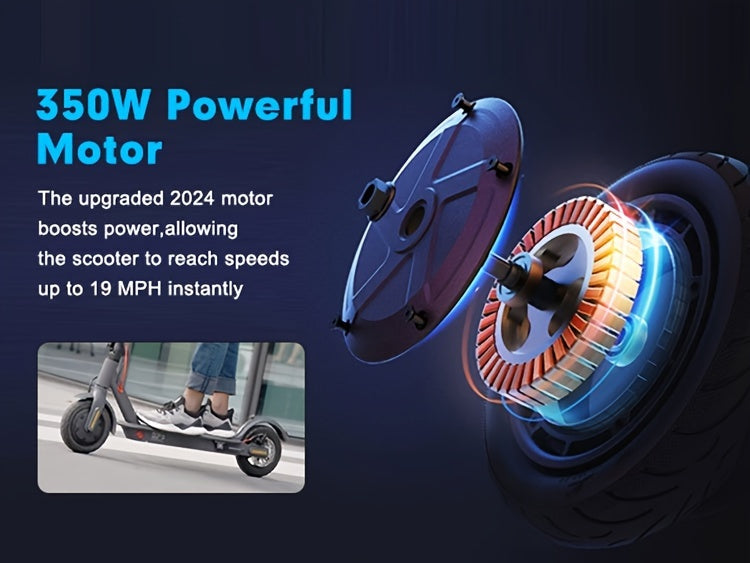 Portable Folding Commuting Electric Scooter for Adults, 8.5" Tires, 19Mph Top Speed, 350W Motor, Max 21 Miles Long Range, Folding E-Scooter with Dual Braking System, Scooter for Women, Fast Electric Scooter, Moped Scooter, Sc