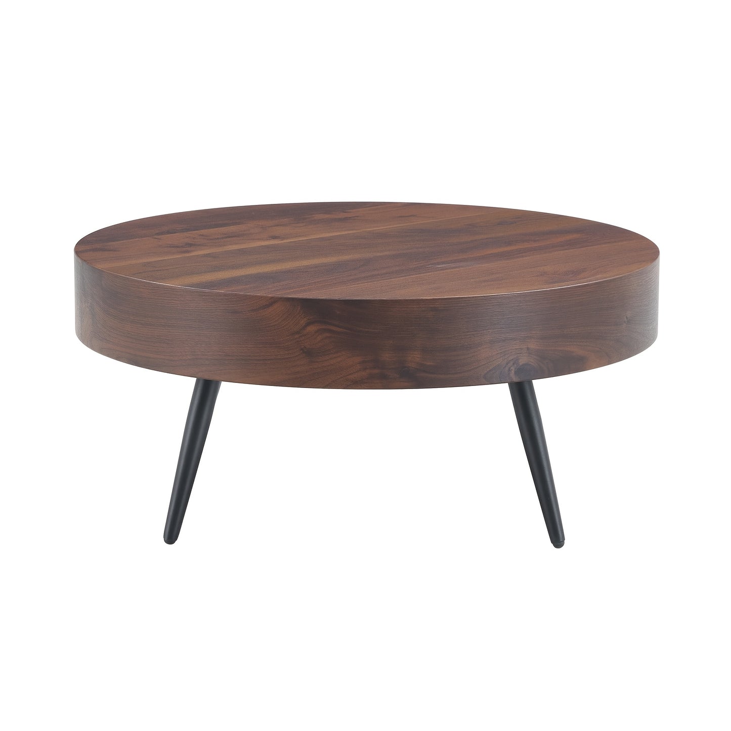 Wooden Coffee Table Modern Round Coffee Table Rustic Center Table with Metal Leg for Living Room Reception Room Office (Brown, Round), Clearance Sales Today Deals Prime, Tiny Home, Black Friday Deals 2024.