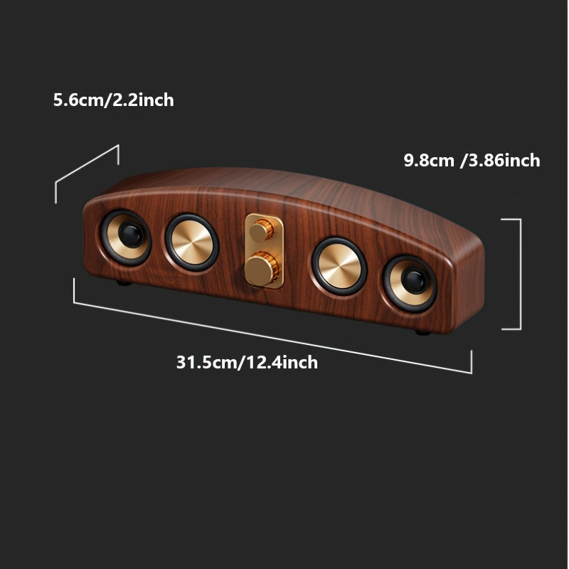 [Wireless Smart Soundbar] Wireless Smart Soundbar | 5.0 Channel Speaker System with Subwoofer - Home Theater Stereo, Compatible with TV/PC/Smartphone/Tablet - Elegant Wood Grain Finish - Portable Design with Low Frequency, Ty