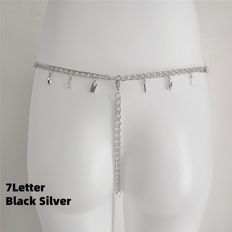 Exy Women Custom Thong With Letter Name Personality G-String Panties Underwear Waist Body Chain Lace Thongs Jewelry Gift
