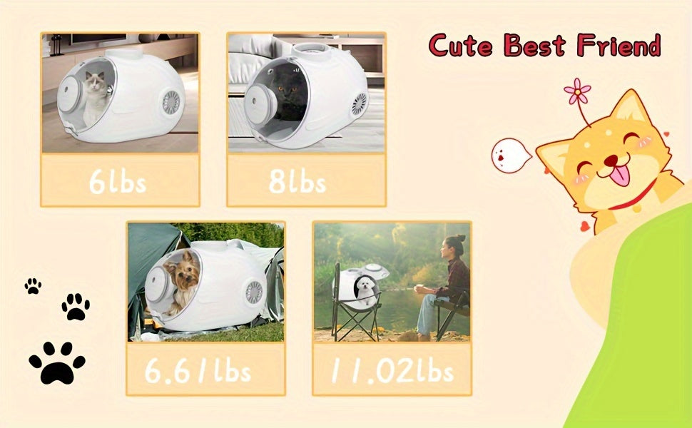 1 PCS 24L Breathable Submarine Cat Backpack Carrier - Ventilated Space Capsule for Small Medium Cats, Dogs, Puppies, Perfect for Traveling, Camping, Outdoors, Walking