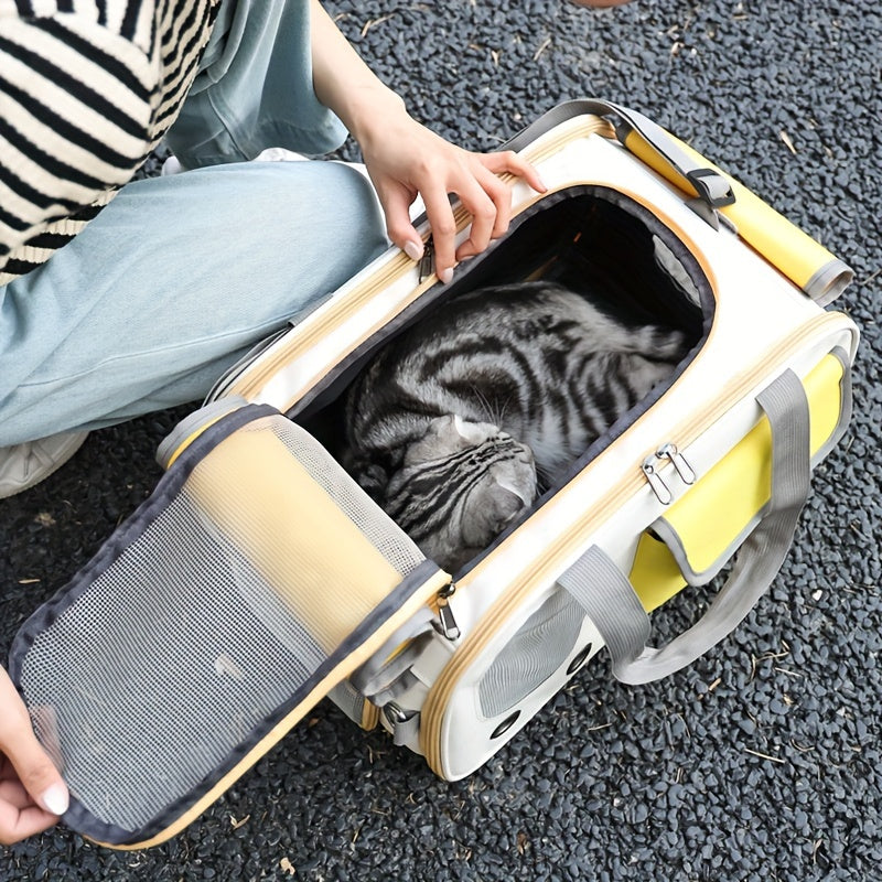 Lightweight Portable And Foldable Pet Cat Carrier, Breathable, And Durable