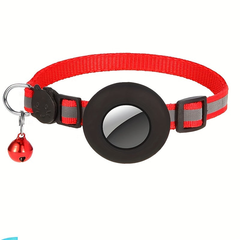 Reflective GPS Cat Collar - Airtag Device Holder With Bell For Kittens - Christmas Gift