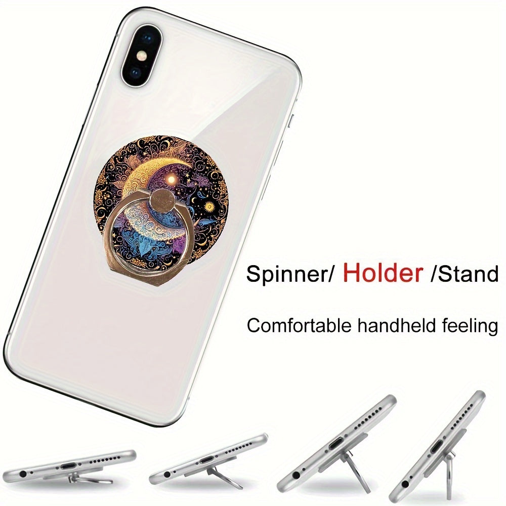 1pc Star and Moon Cell Phone Ring Holder Stand, cool Design Lightweight And Convenient 360-Degree Rotation Universal Smartphone Round Ring Holder, Compatible With Smartphones And Tablets