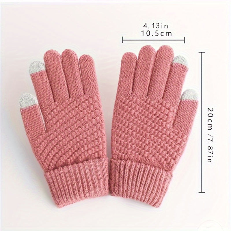 Winter Coldproof Touchscreen Gloves with Fleece Lining - Thickened Warm Unisex Phone Operation Gloves for Smartphone, Outdoor Activities, Skiing & Commuting (for all Smartphones)
