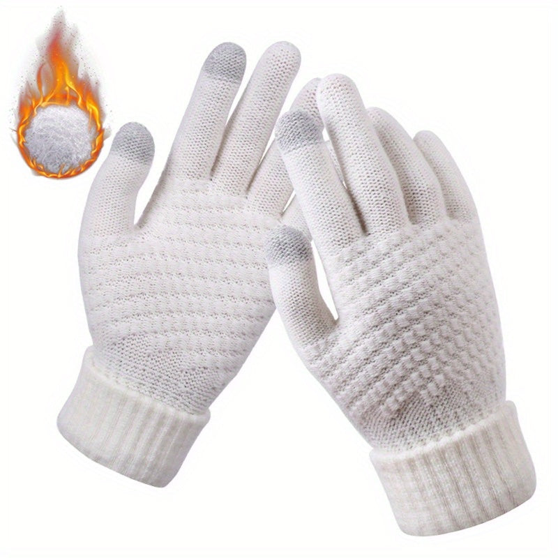 Winter Coldproof Touchscreen Gloves with Fleece Lining - Thickened Warm Unisex Phone Operation Gloves for Smartphone, Outdoor Activities, Skiing & Commuting (for all Smartphones)