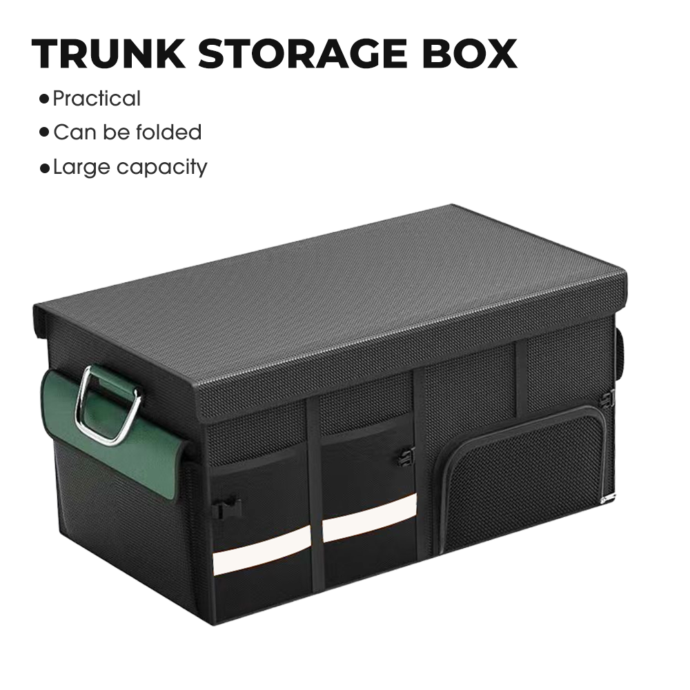 Foldable Trunk Storage Box Waterproof Oxford Cloth 110L Large-Capacity Car Organizer for Camping/Fishing Easy to Carry