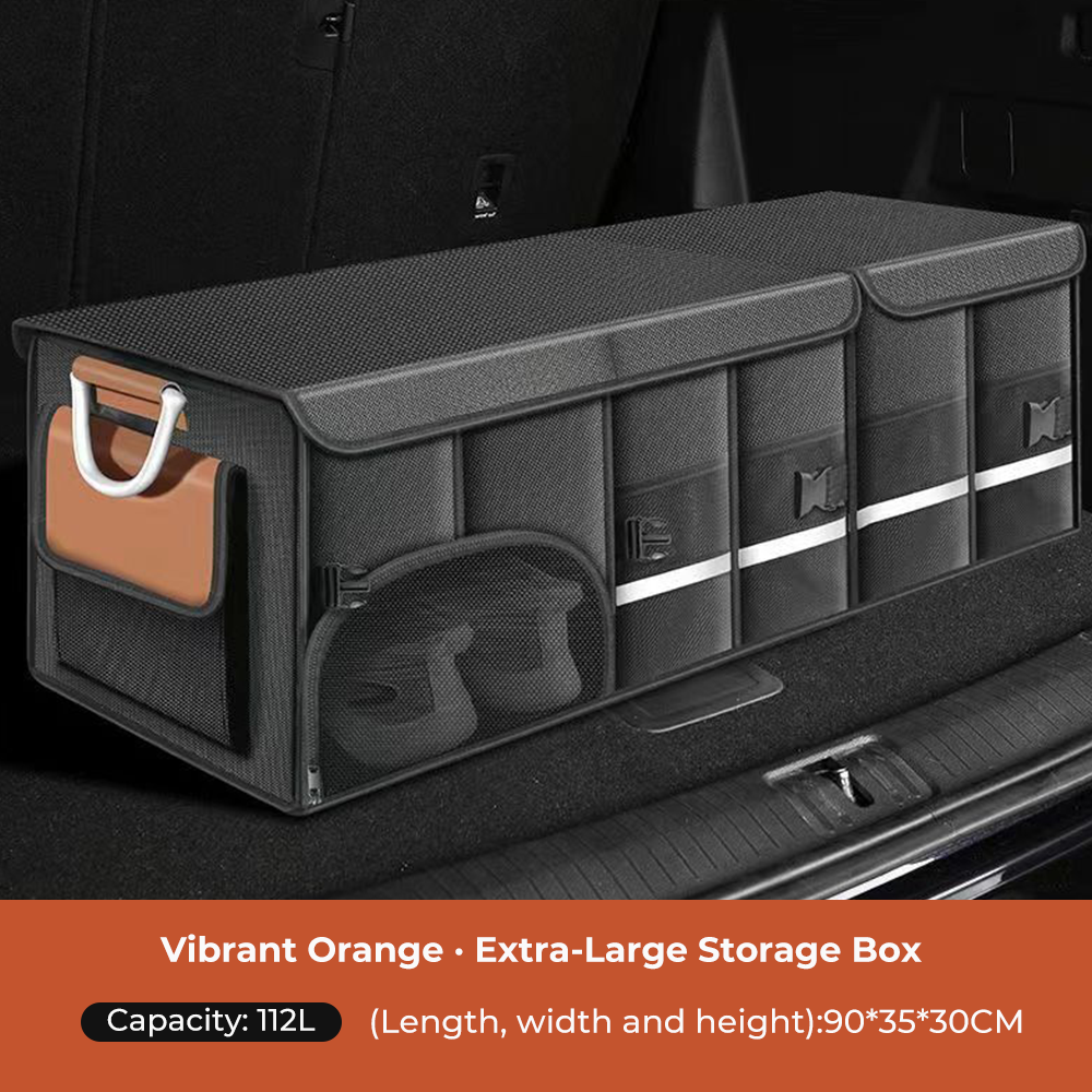 Foldable Trunk Storage Box Waterproof Oxford Cloth 110L Large-Capacity Car Organizer for Camping/Fishing Easy to Carry