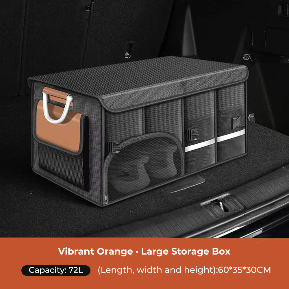 Foldable Trunk Storage Box Waterproof Oxford Cloth 110L Large-Capacity Car Organizer for Camping/Fishing Easy to Carry