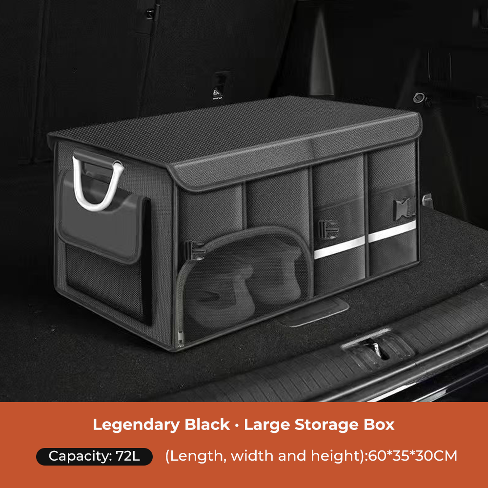 Foldable Trunk Storage Box Waterproof Oxford Cloth 110L Large-Capacity Car Organizer for Camping/Fishing Easy to Carry