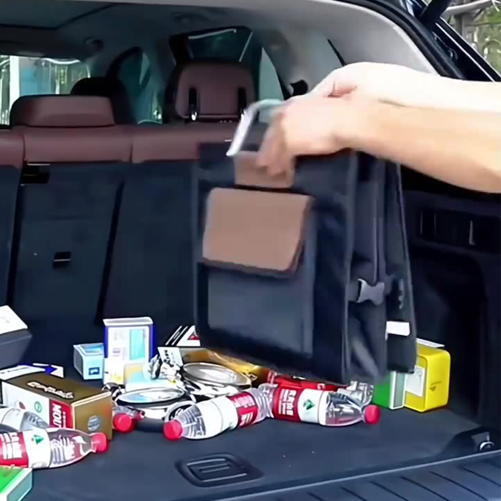 Foldable Trunk Storage Box Waterproof Oxford Cloth 110L Large-Capacity Car Organizer for Camping/Fishing Easy to Carry
