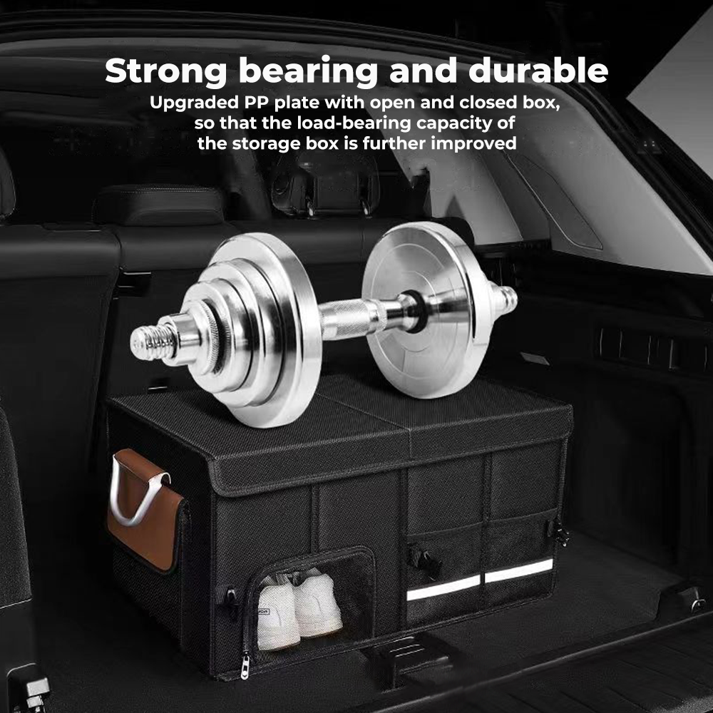 Foldable Trunk Storage Box Waterproof Oxford Cloth 110L Large-Capacity Car Organizer for Camping/Fishing Easy to Carry